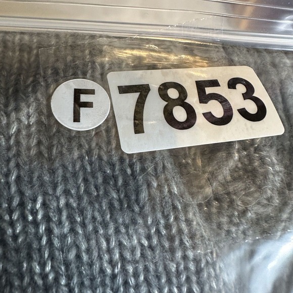 Talbots Cardigan Sweater Attached Scarf Womens L/XL Grey Open - Picture 7 of 7